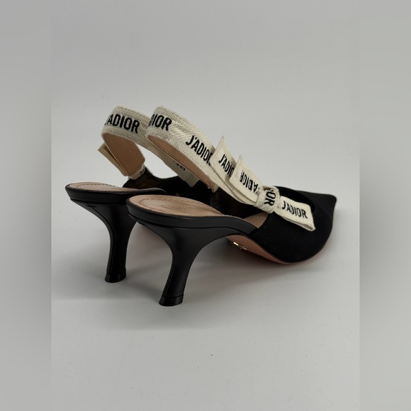 Christian Dior J'adior Slingback Pumps Black Technical Fabric Size 40 - Picture 6 of 10